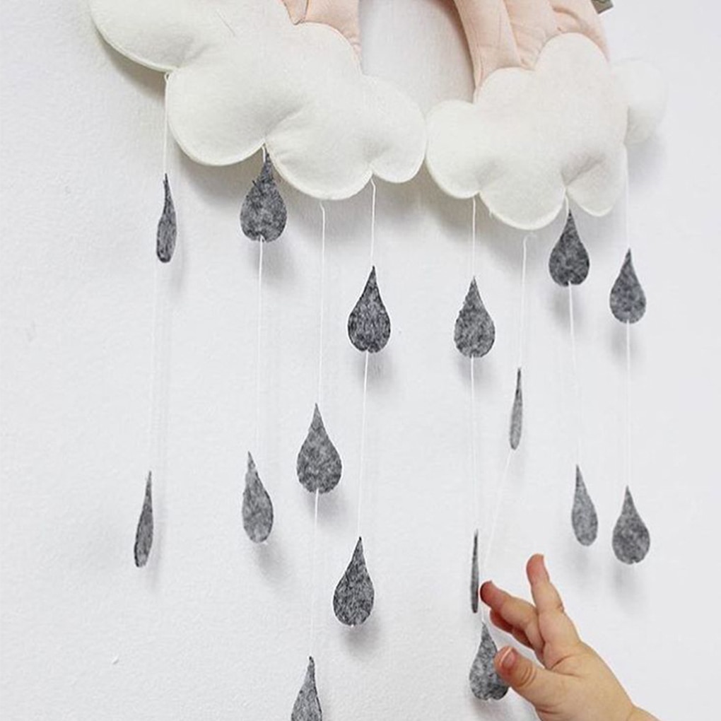 Newborn Cloud Rainbow Raindrop Wall Toys Baby Bed Tent Pendant Crib Hanging Toy Room Ornament Infant Photo Props Accessories